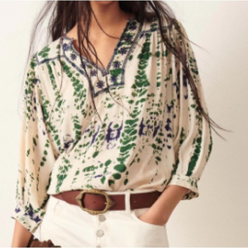 BA&SH Women's Tie Dye Embroidery blouse Size 2 regular
